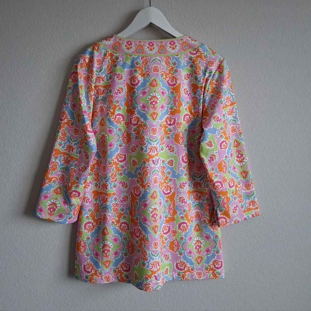 Gretchen Scott Designs Multicolor Floral Tunic - Pink, Orange, Green, Blue - Picture 5 of 14